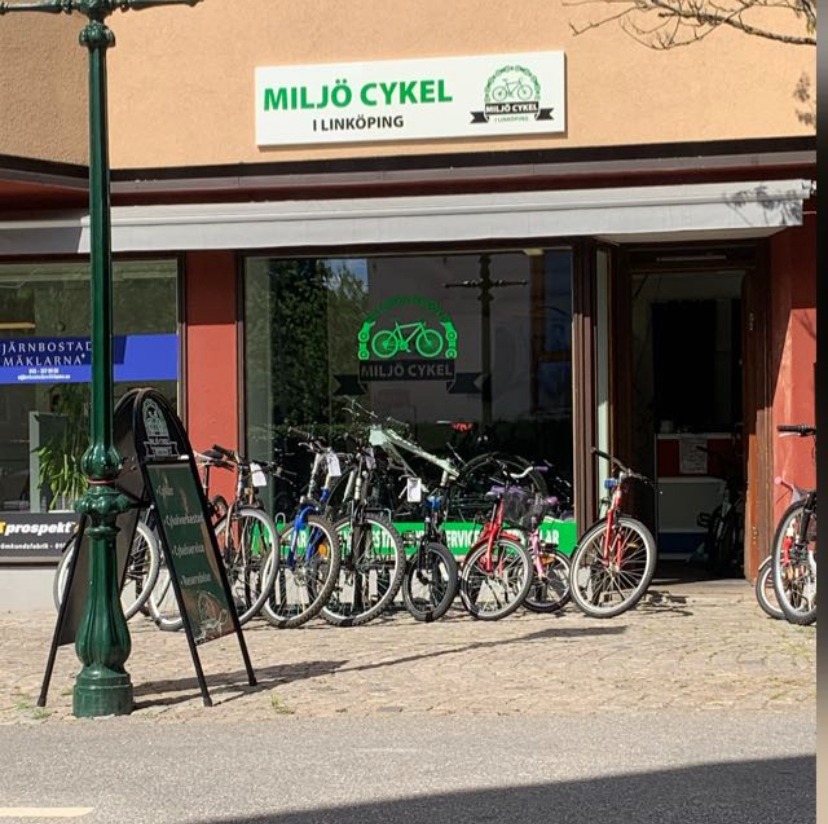 Miljö Cykel i Linköping butiksaspekt från gatan